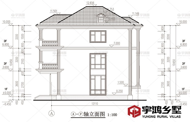 建筑立面图侧面一