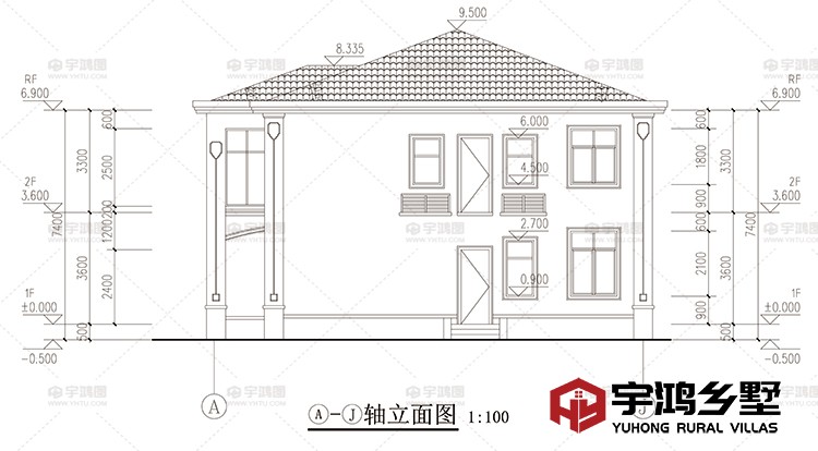 建筑立面图侧面一