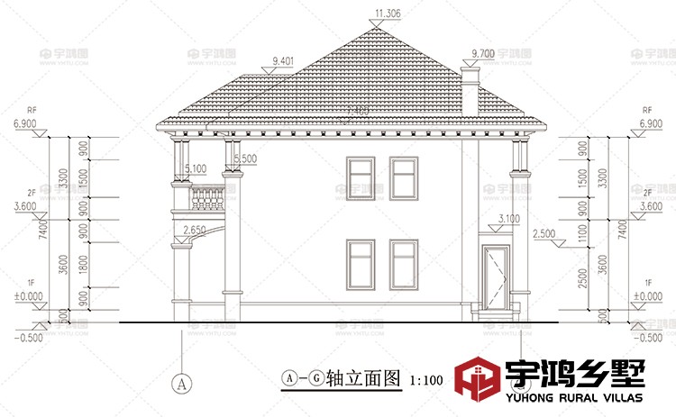 建筑立面图侧面一