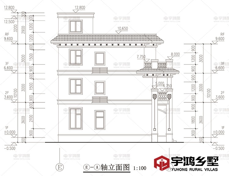 建筑立面图侧面一
