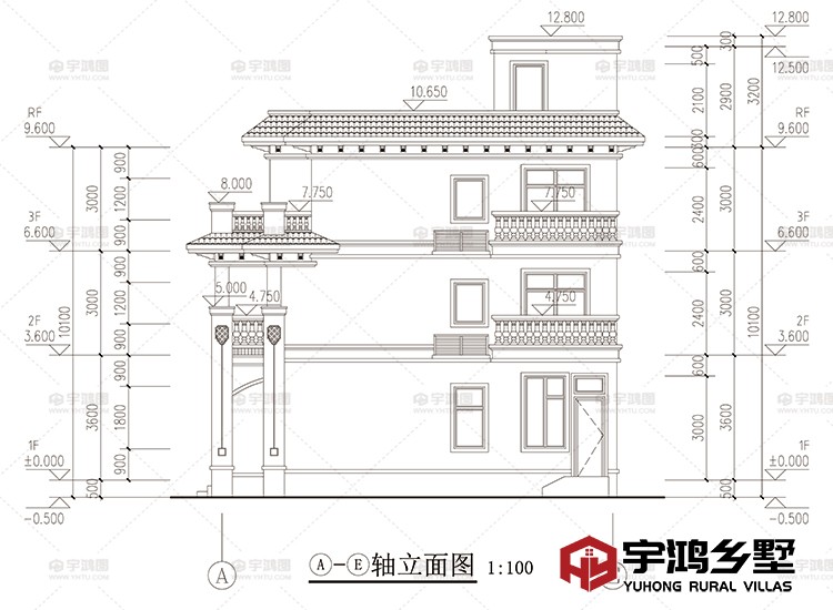 建筑立面图侧面二