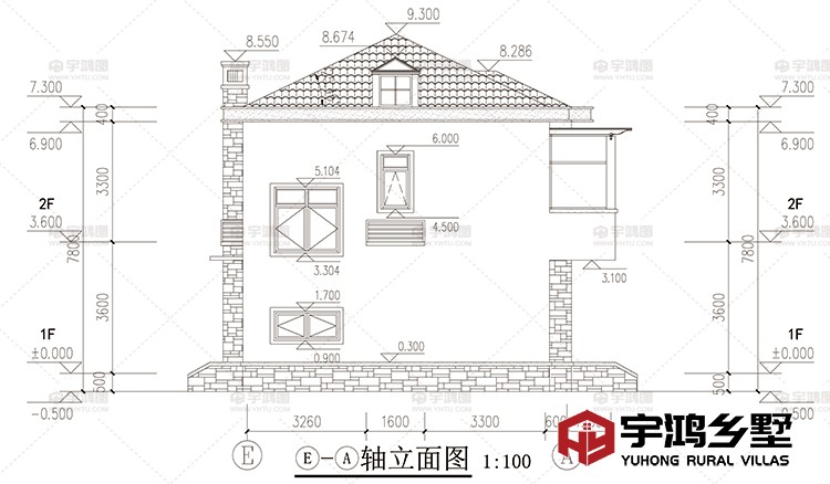 建筑立面图侧面一