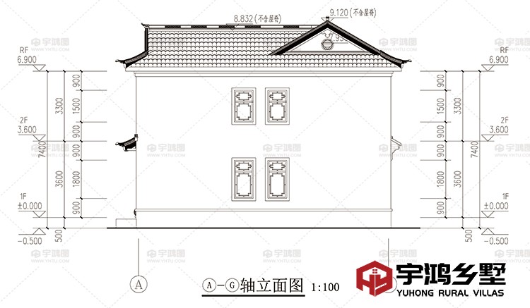 建筑立面图侧面一