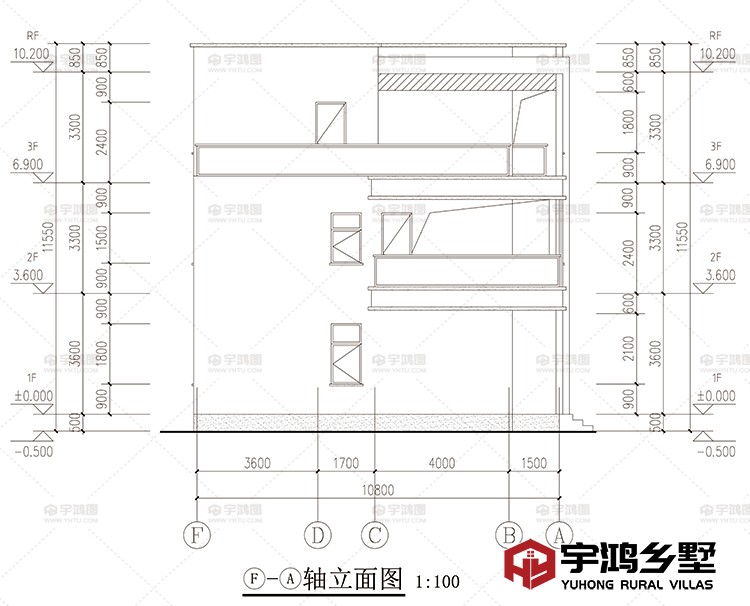 建筑立面图侧面一