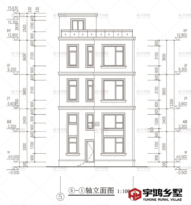 背立面