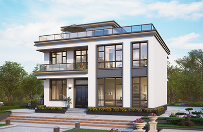 户型方正三层现代别墅全套图纸