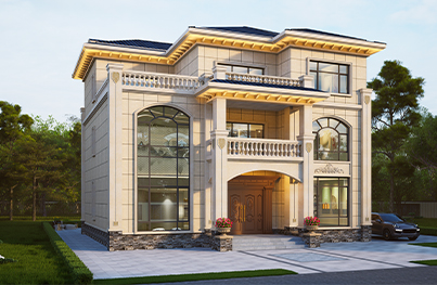 占地约200平方的三层欧式别墅全套图纸