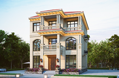 开间10.32米的三层欧式别墅全套图纸