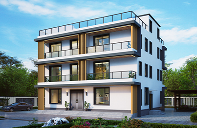 公寓式现代三层别墅全套图纸