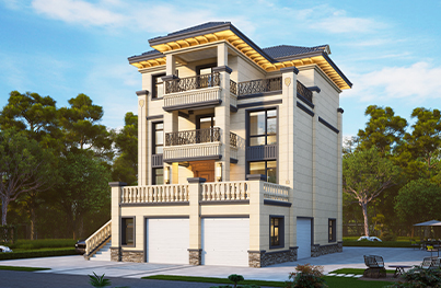 带架空层的三层欧式别墅全套图纸