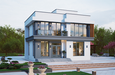 现代风格二层别墅占地约120平方全套图纸