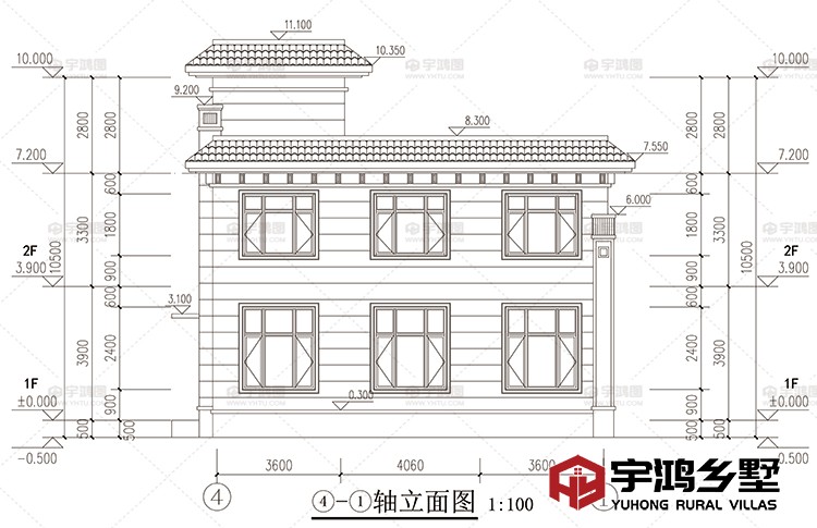 开间11.50米砖混二层新中式别墅全套图纸YH-2-6876-新中式