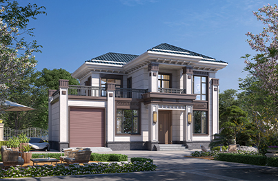 带车库 神龛二层新中式别墅全套图纸