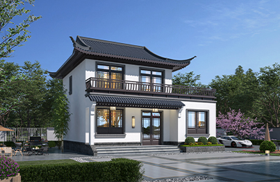 占地约100平方小户型中式二层别墅全套图纸YH-2-6896