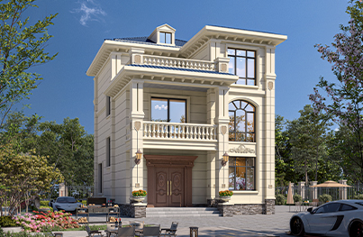 户型方正  布局合理  开间小的三层欧式别墅全套图纸