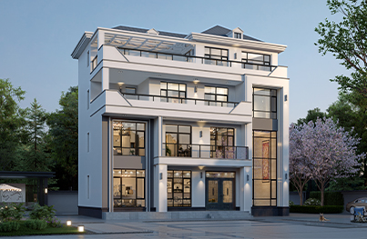 进深仅有8.80米四层现代别墅全套图纸